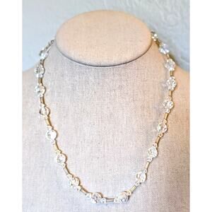 Faceted AB Crystal Bead Crystal Tube Bead Necklace